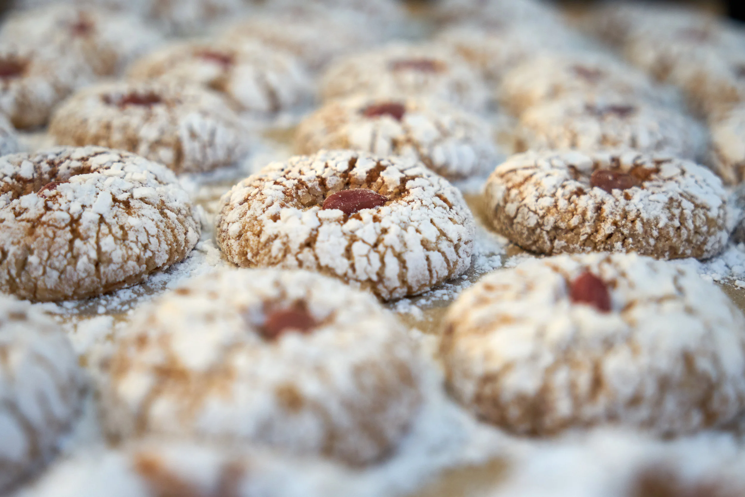 Known as “rriba” or “ghriba,” our favorite souk sweet has a sesame shortbread vibe, a characteristically craggy surface, and well-documented addictive properties.