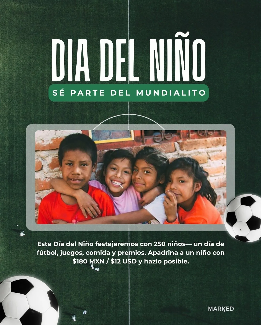 Not every child grows up being celebrated.
We&rsquo;re changing that.

🎈 World Cup&ndash;themed games, food, prizes&hellip; a day to just be kids.

Help us make it possible for 250 kids.
Sponsor a child for $12 USD 
🔗 https://buy.stripe.com/00weVc7
