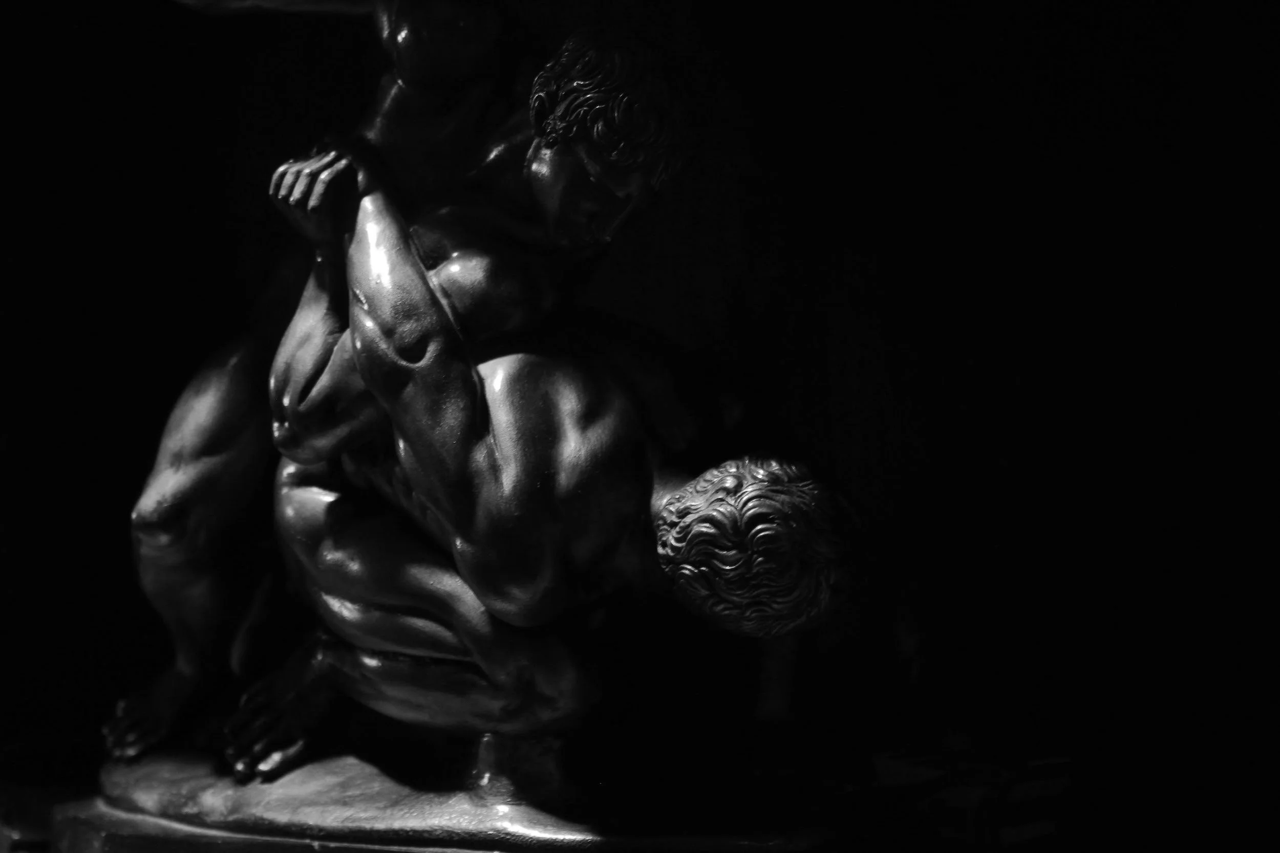 DAD SCULPTS CANOVA’S WRESTLERS