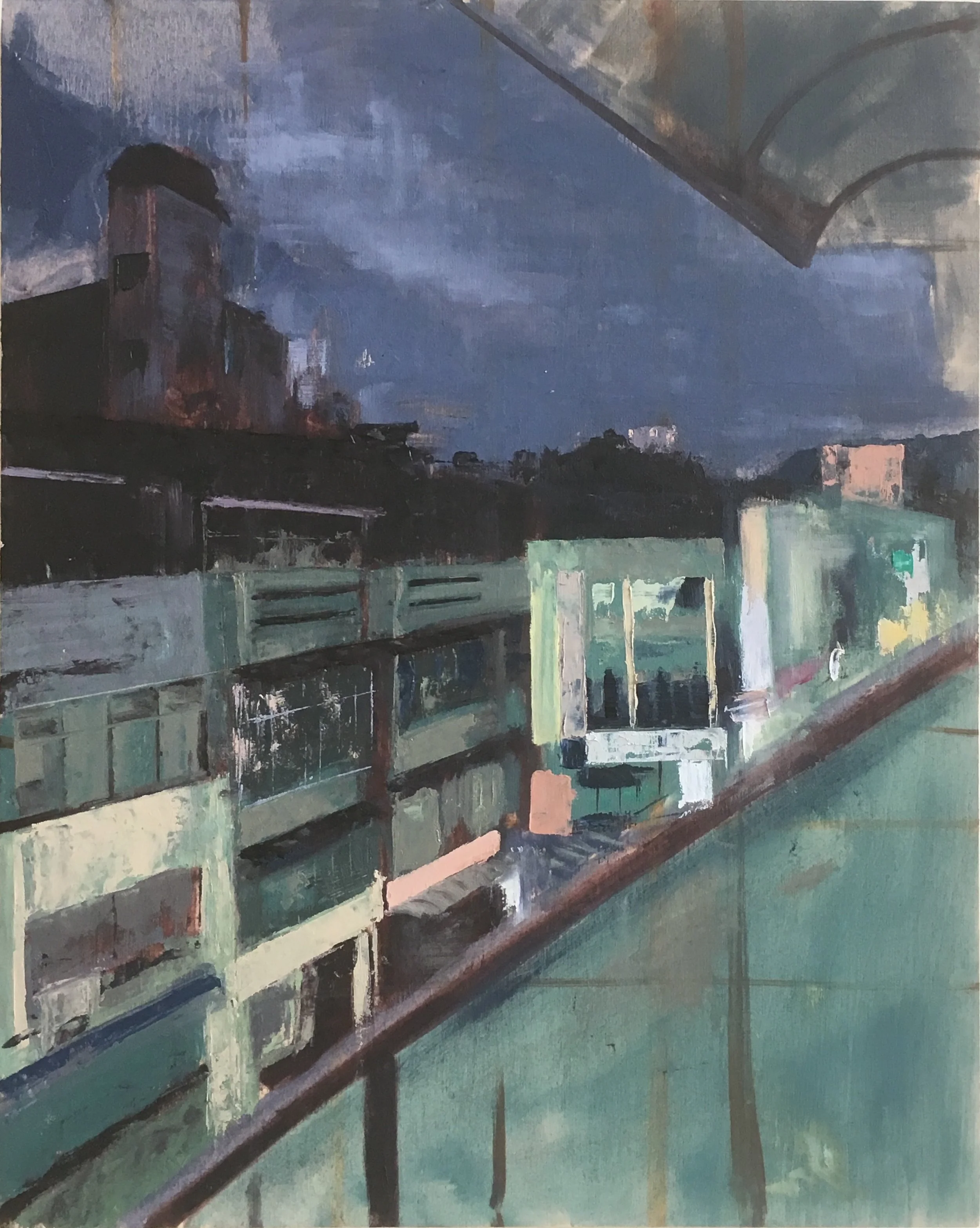 ROOFTOP NIGHTS16 x 20 Oil on Wood Panel