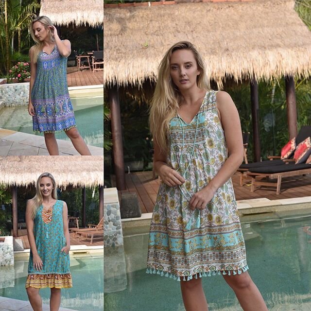 Our short Dresses are selling fast the perfect styles for weekend🌴 #resortwear #modernboho #boholuxe #modernbohostyle #weekendvibes