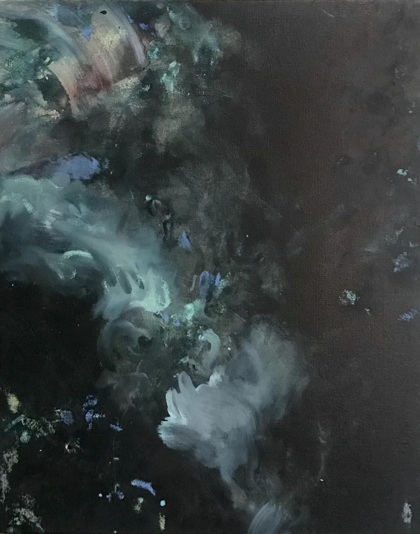   Spirit of a Bird , 2019, acrylic, ink, pastel on canvas, 20”x16” 