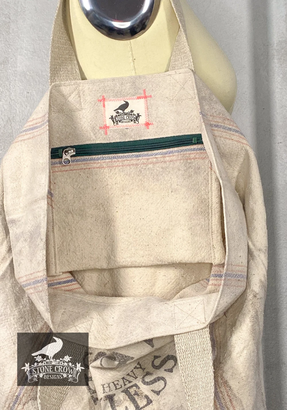Bemis Vintage Grain Tote Bag — Stone Crow Designs display picture 1