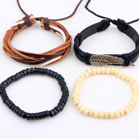 Wing Braided Bead Bracelets