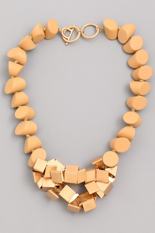 Contemporary Geometric Block Necklace