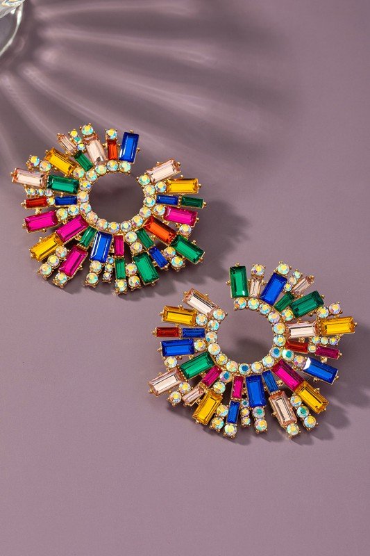 Multi Color Gemstone Earrings