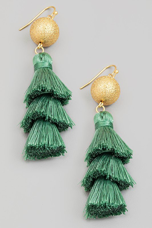 Layered Tassel Drop Earrings
