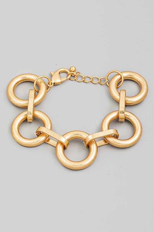 Matte Circle Chain Link Bracelet