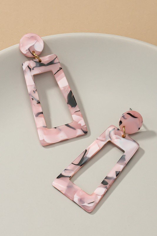 Acetate Trapezoid Drop Earrings