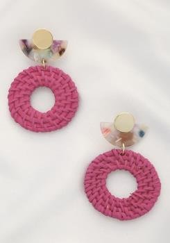 Half Circle Round Woven Earrings