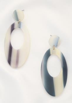 Acetate Oval Dangle Earrings