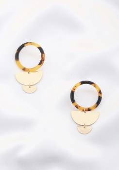 Sodajo Acetate Ring Half Circle Dangle Earrings