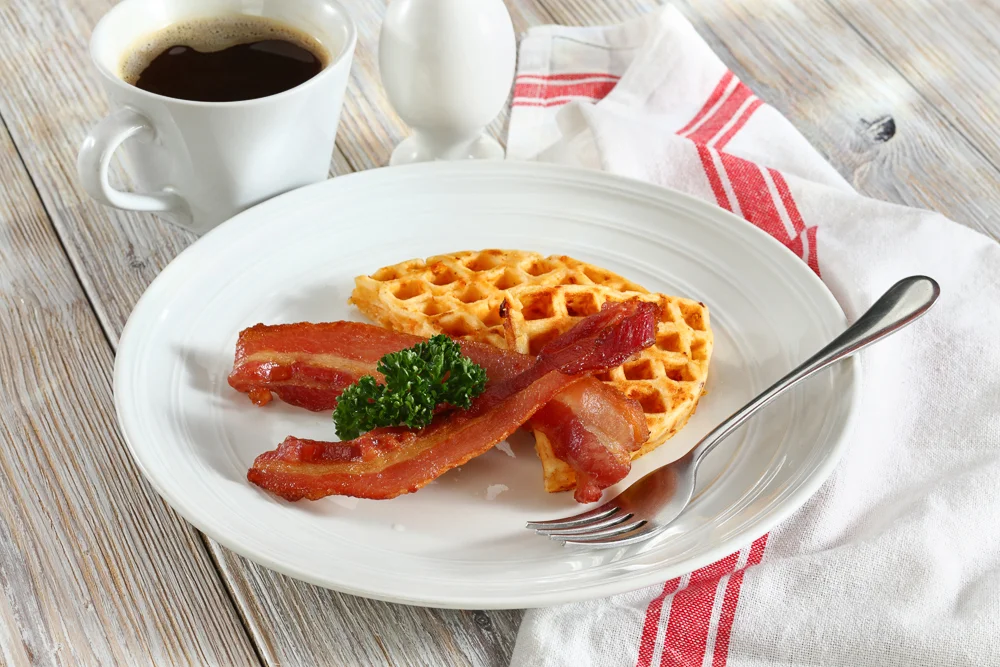 Cheese Waffles & Bacon