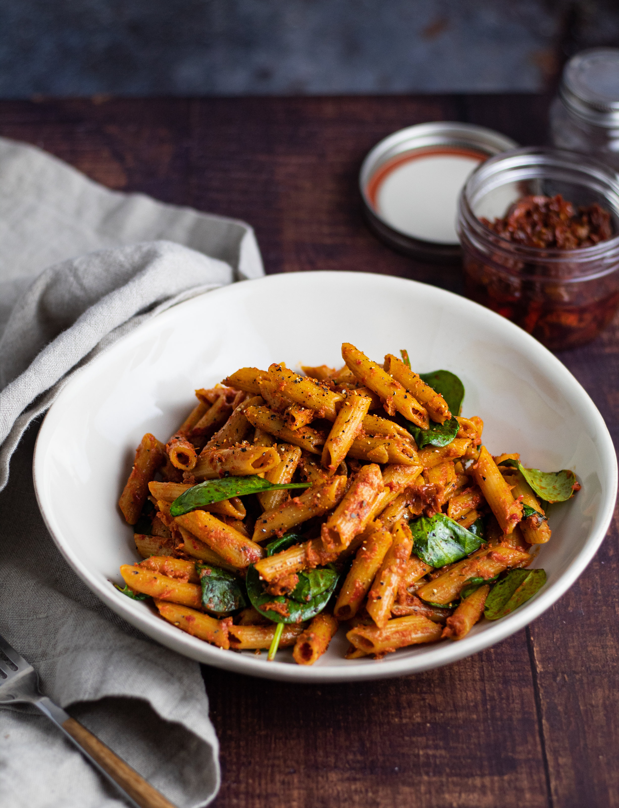 Sundried Tomato Pasta with Roasted Red Peppers