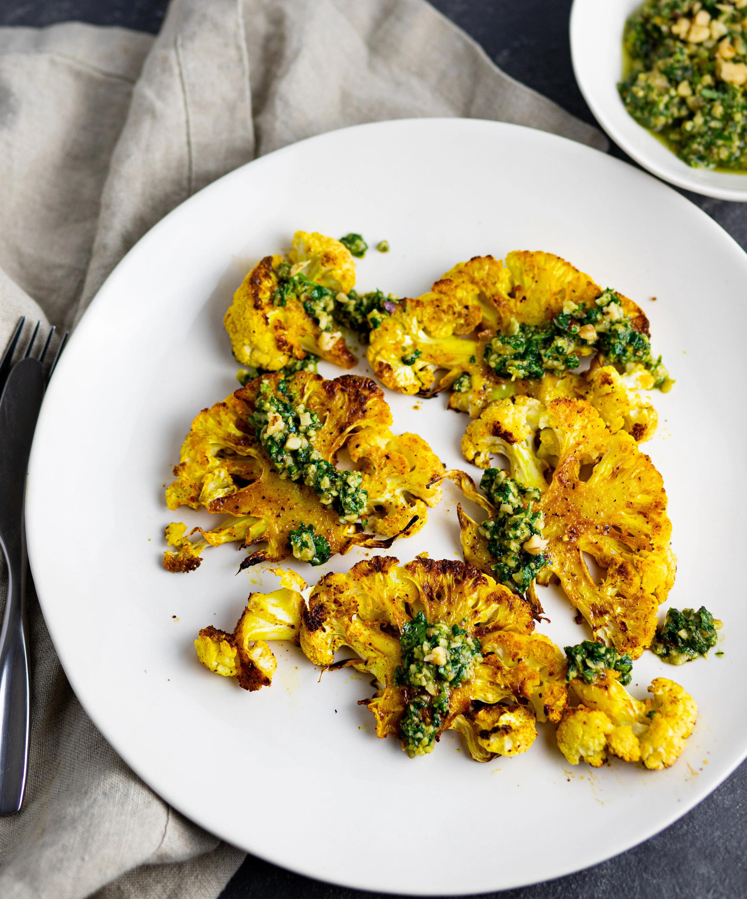Roasted Cauliflower with Cilantro Walnut Gremolata — Lively Meals