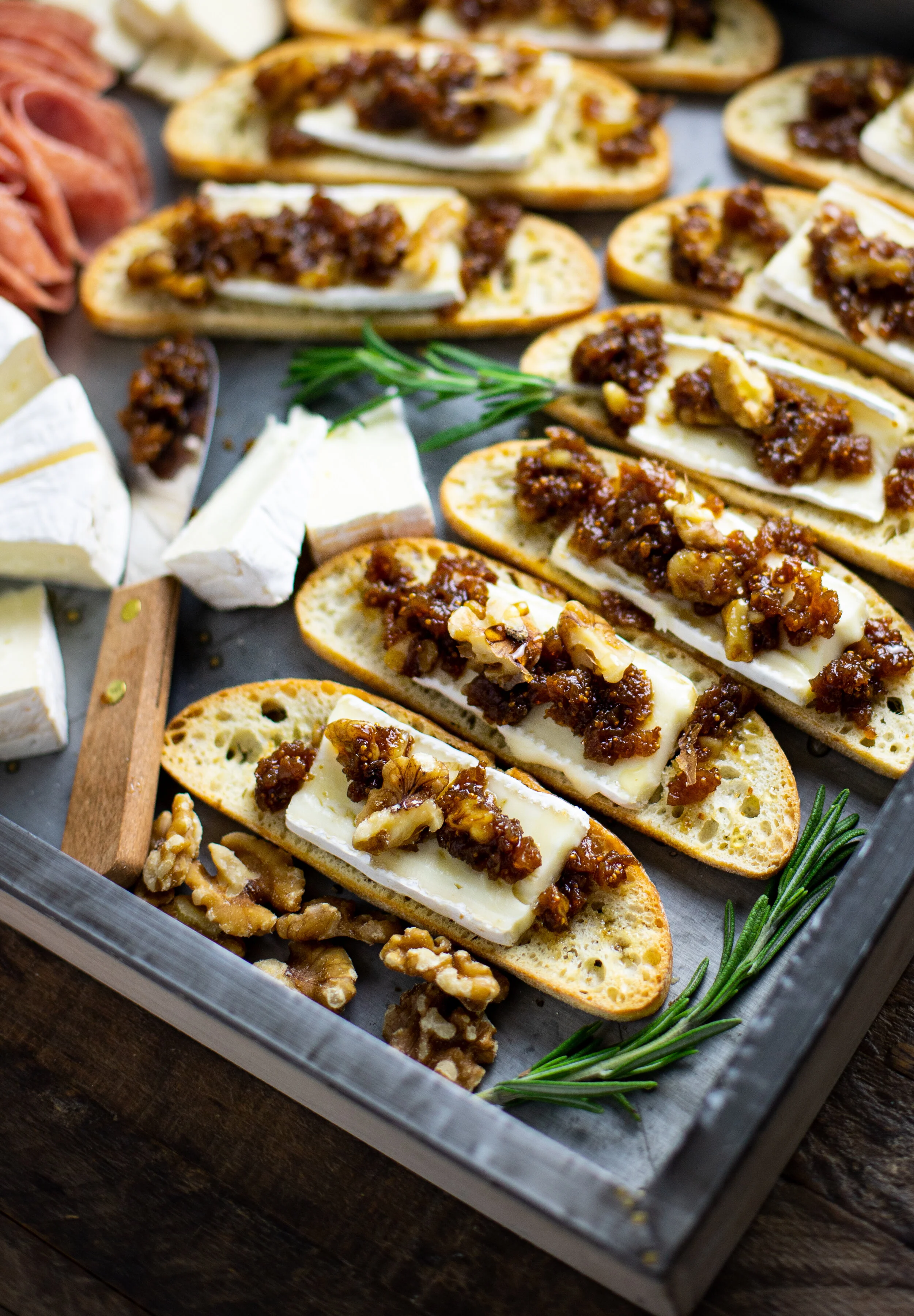 Crostini with Fig Walnut Jam & Brie — Lively Meals