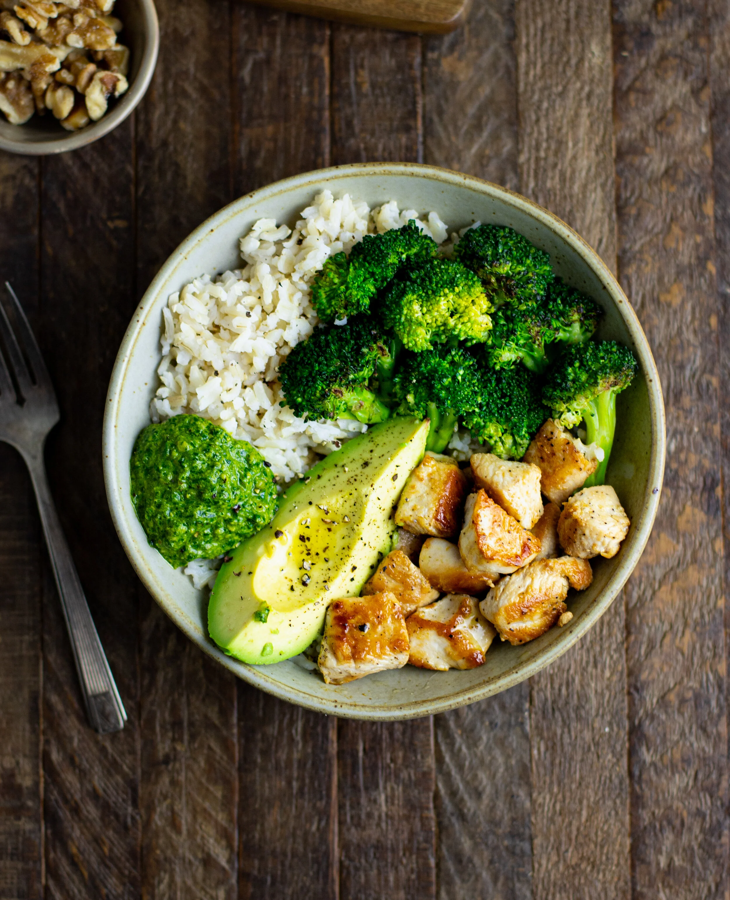 Power Bowl with Walnut Pesto