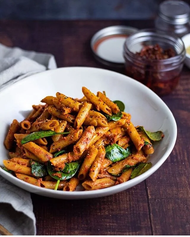 Sundried tomato pasta with roasted red pepper. Search &ldquo;sundried tomato pasta&rdquo; on the blog for the recipe! .
.
.

#feedfeed #beautifulcuisines #goodmoodfood #saveurmag #mycommontable #thenewhealthy #hautecuisines #thekitchn #thecookfeed #s