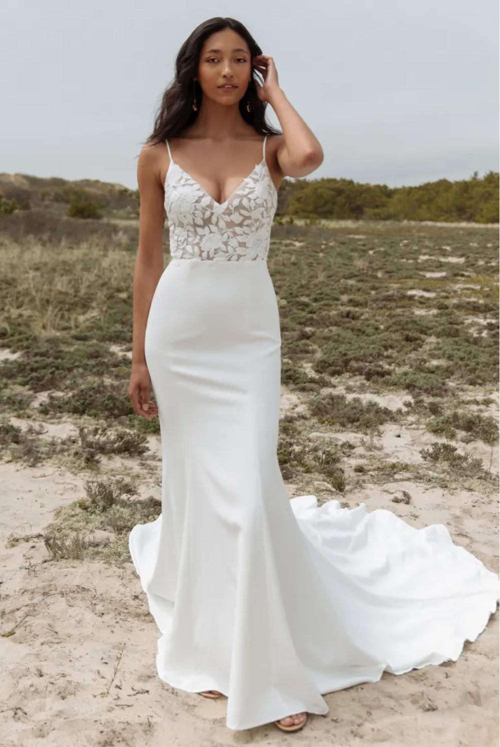 christina wedding dress designer Christina Hall's Floral Gown and Soft Glam for Maui Wedding