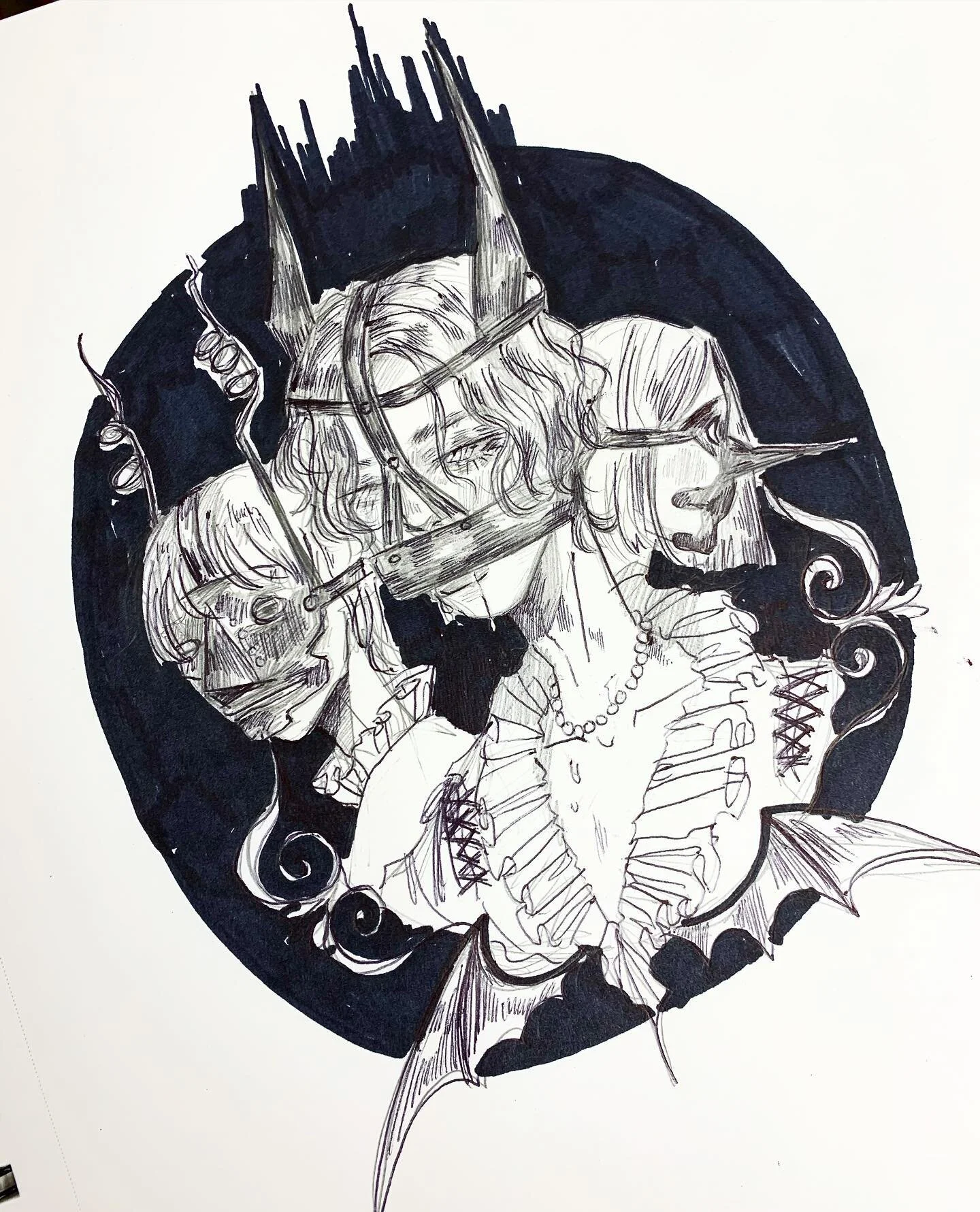 Been on a dramatic art block lately but here&rsquo;s something I drew in my sketchbook the other day #illustration #ink