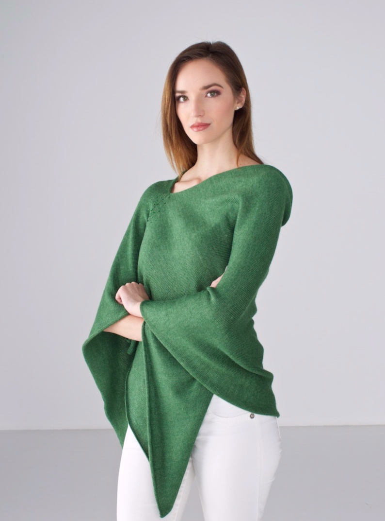 Basil Poncho with Crystals