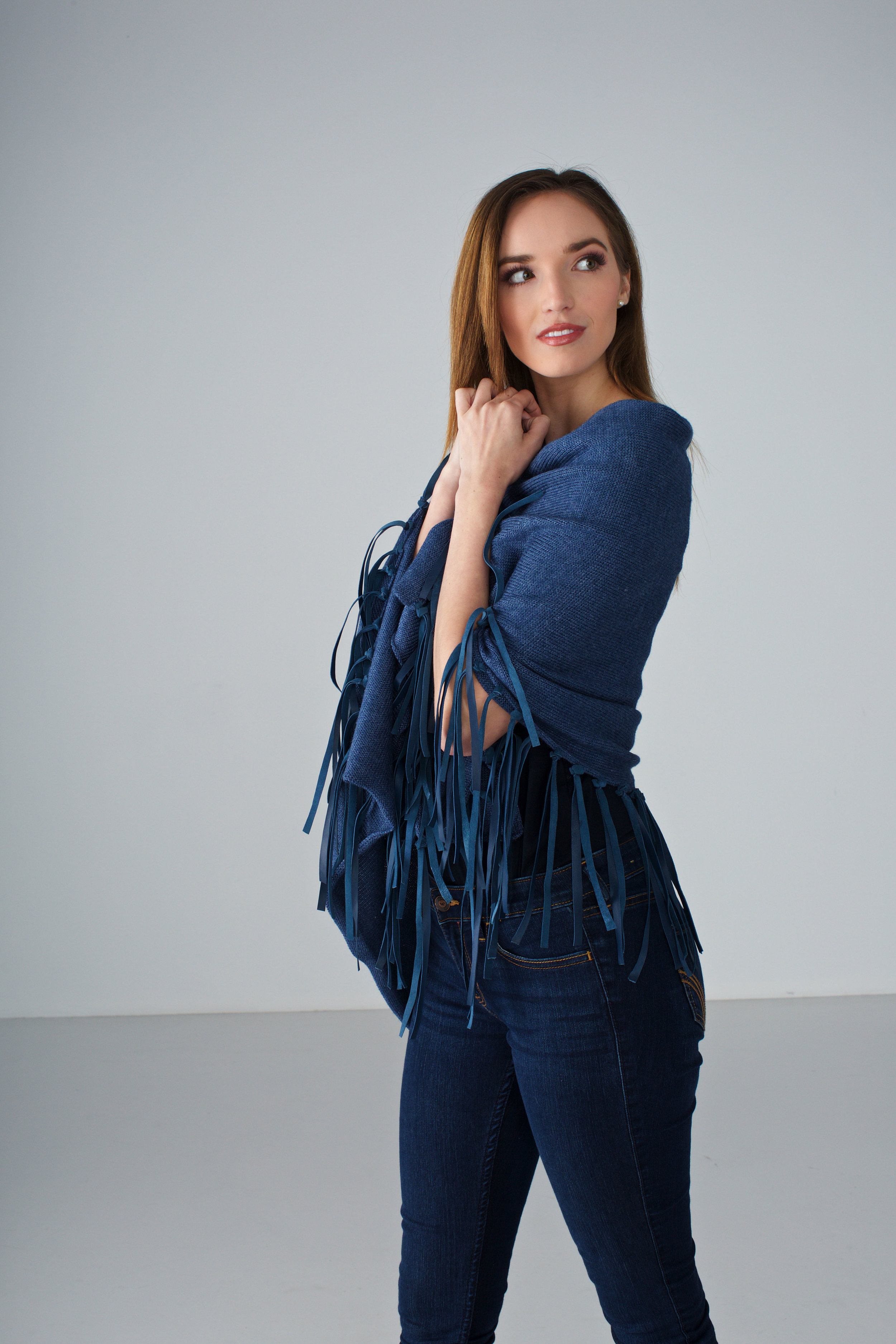 Indigo Blue Wrap with Leather
