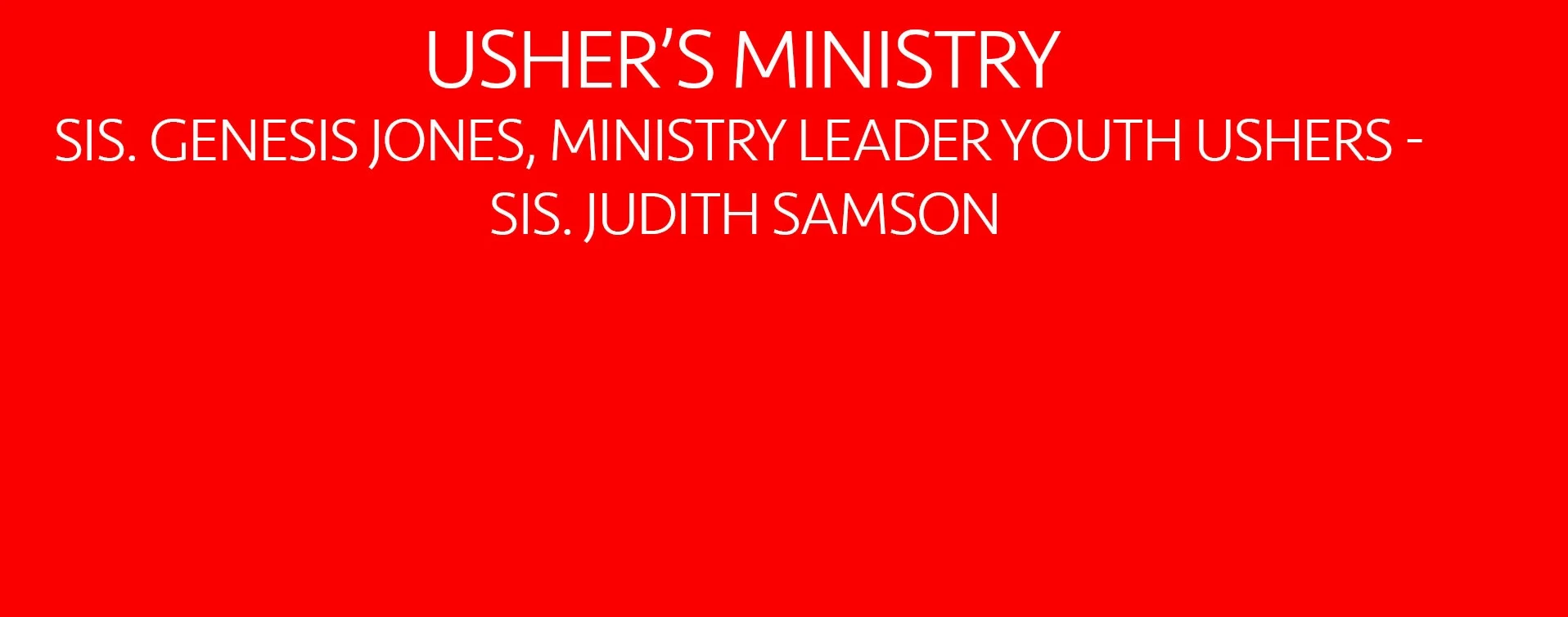 Usher Ministry