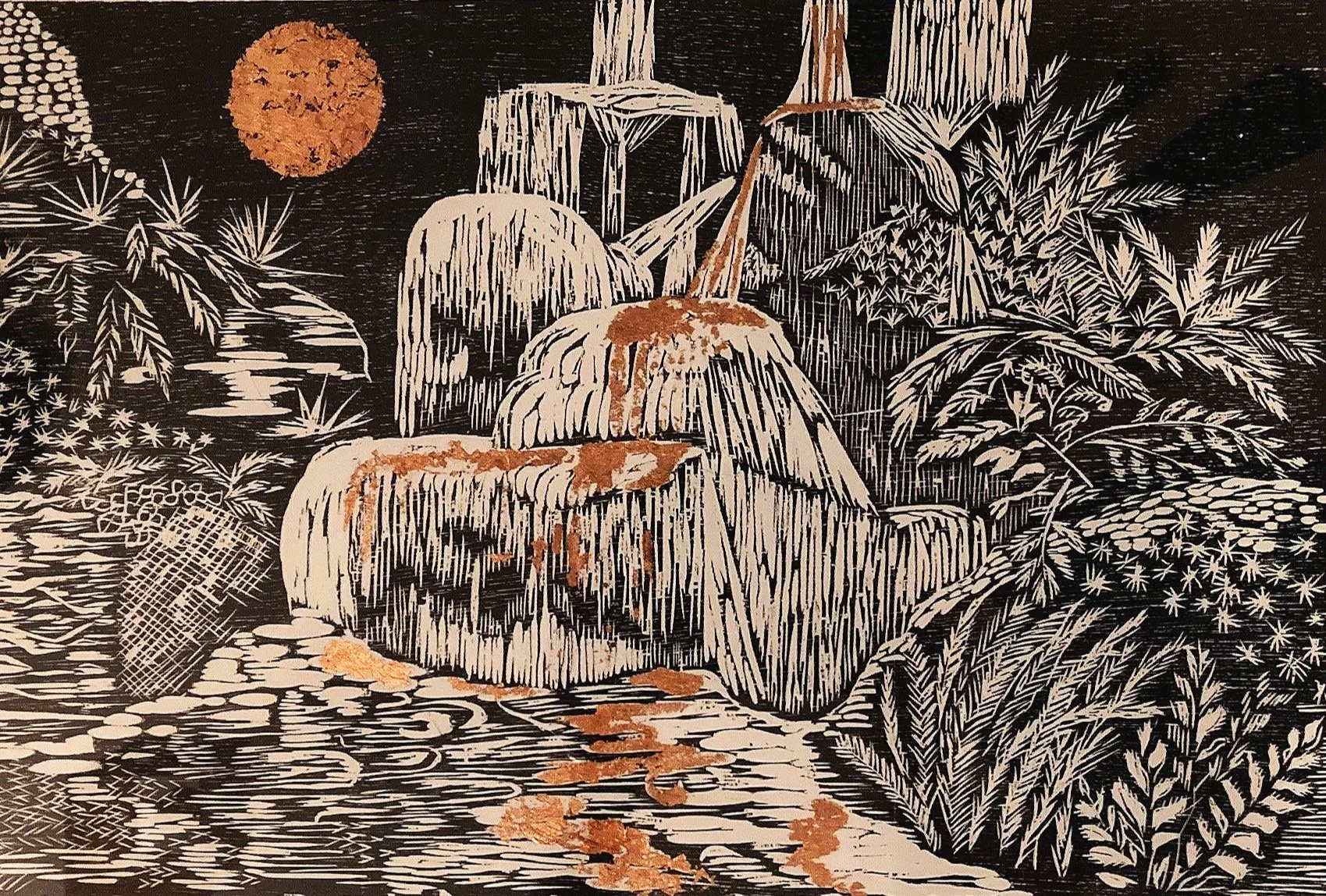 Flow Woodcut Print - Sophie Pearson