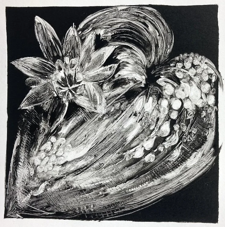 Hosta Dew Monoprint - Sophie Pearson