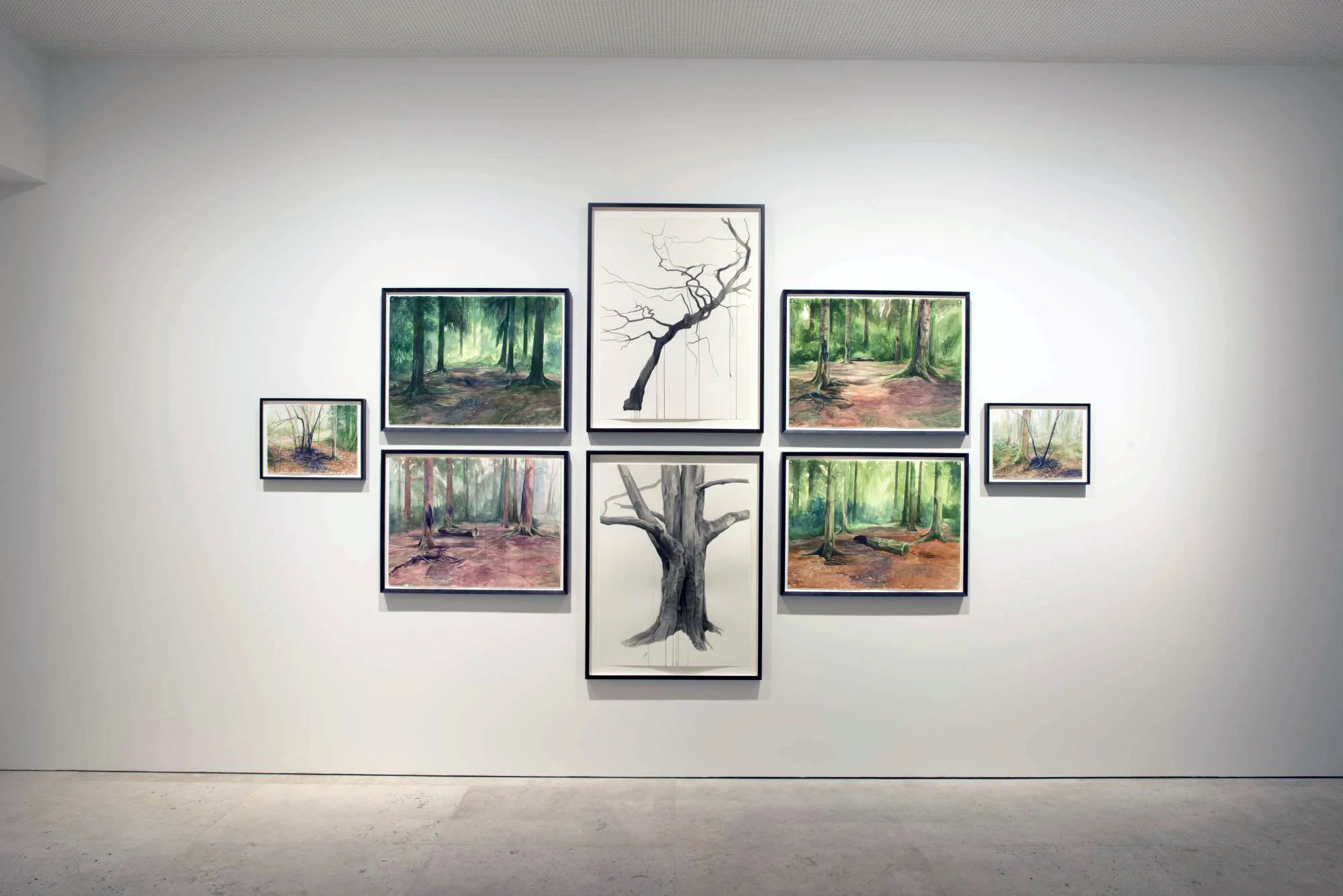 George Shaw, 'The Lost of England', galerie Maruani Mercier, vue d'exposition