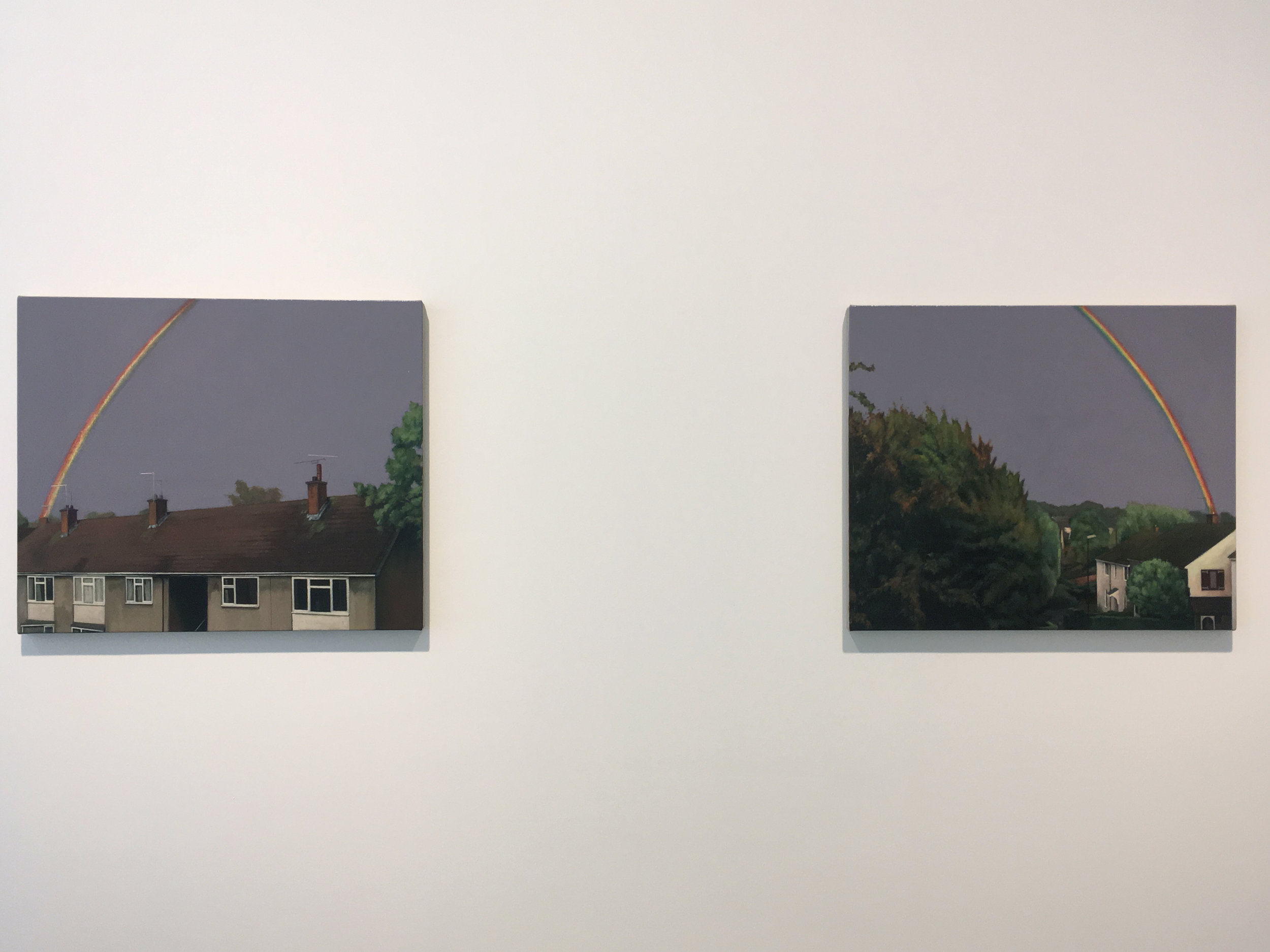 George Shaw, 'The Lost of England', galerie Maruani Mercier, vue d'exposition