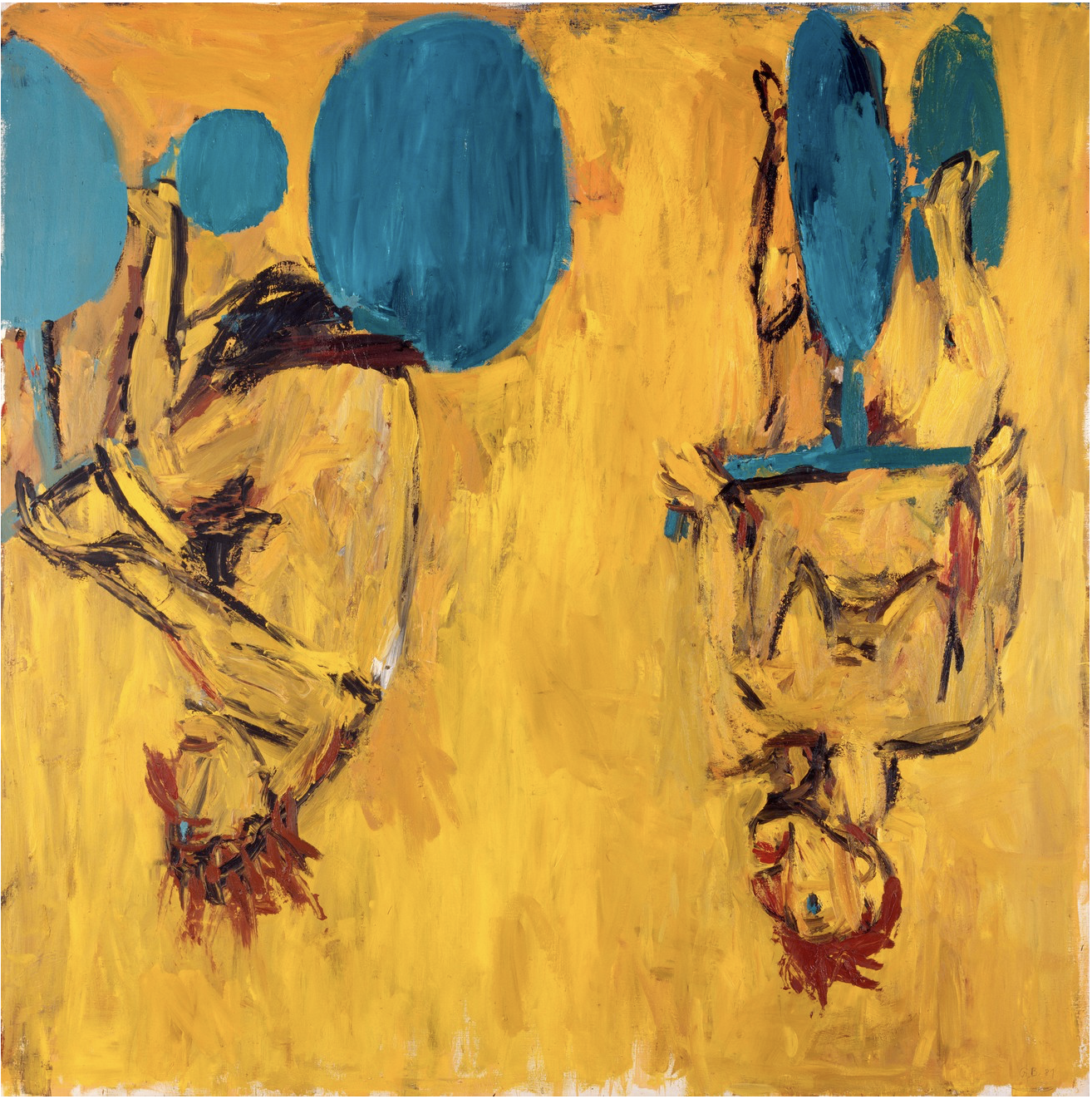 Georg Baselitz, Die Mädchen von Olmo II (The Girls from Olmo II), oil on canvas, 250 x 249cm, 1981