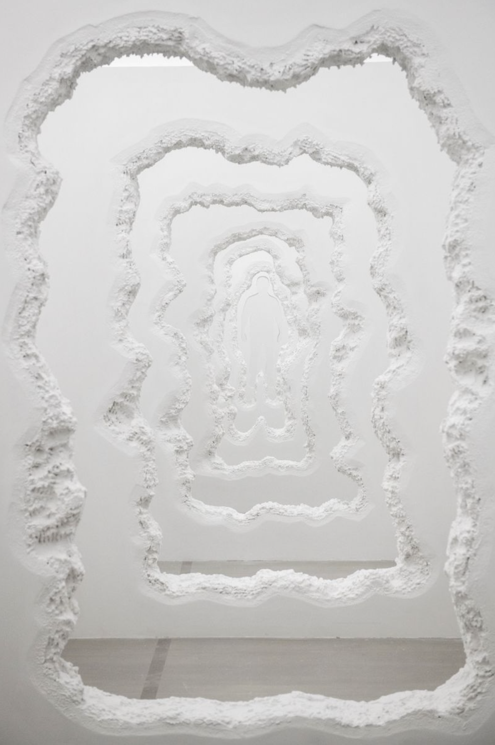 Installation view of Daniel Arsham's "Excavated Wall" at the HOW Art Museum in Shanghai, China