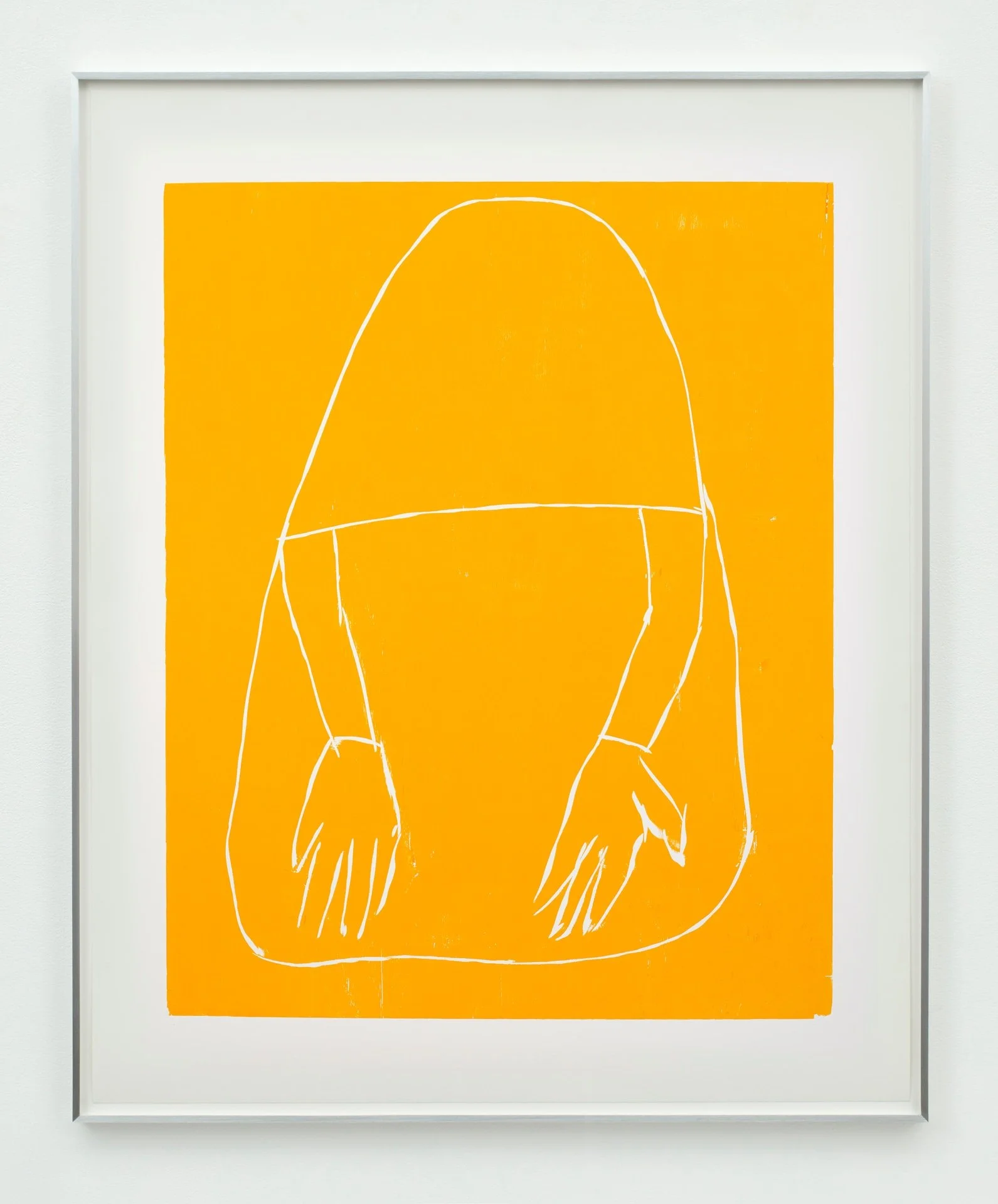 Andrea Büttner, Beggar, woodcut on paper, 155.5 x 125 cm, 2019