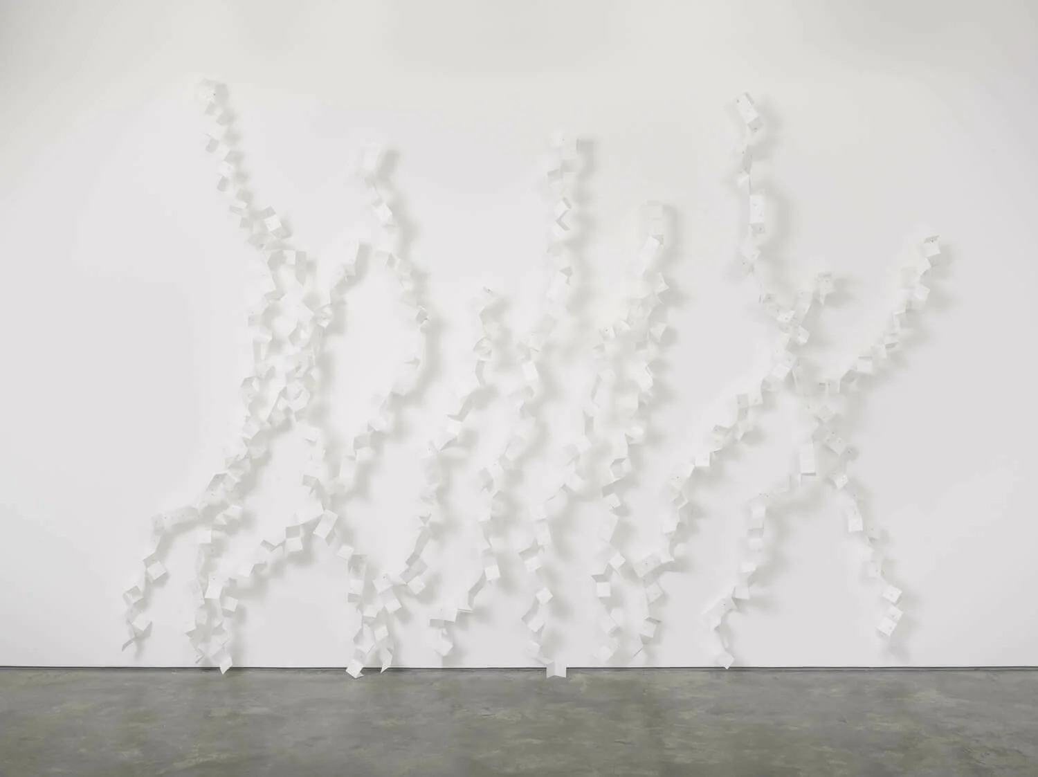Spencer Finch, Falling Cherry Blossoms, watercolor on folded paper, dimensions variable (11 parts), 2019