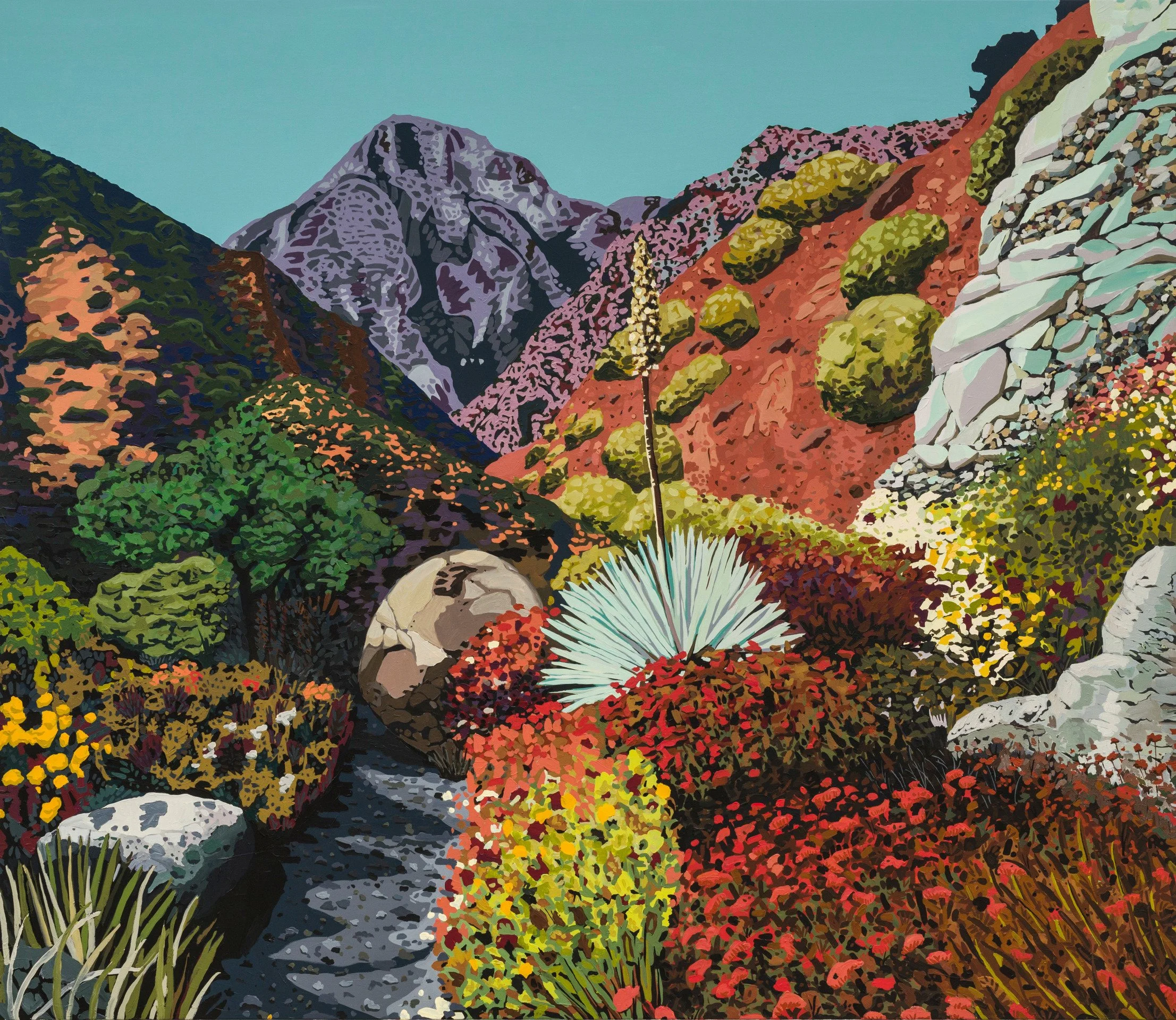 Hilary Pecis, Gabrielino, acrylic on linen, 162.6 x 188 x 4.1 cm, 2021