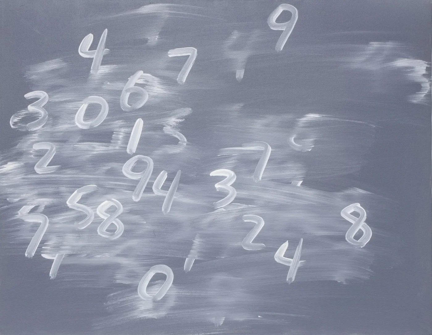 Mel Bochner, Random Numbers #4, oil on canvas, 55,9,9 x 71,1cm, 2001
