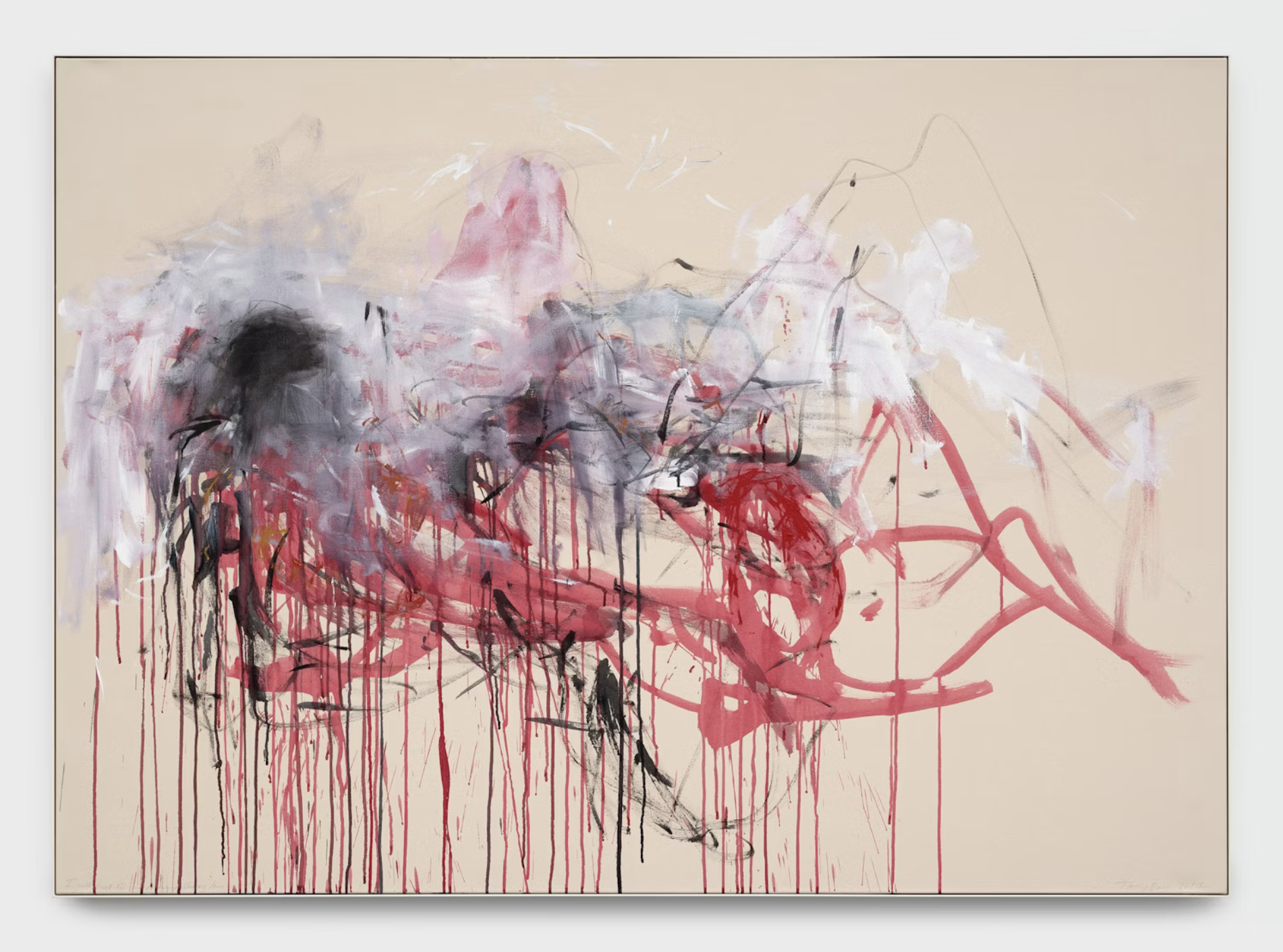 Tracey Emin, I will look for you in every sleeping hour, acrylic on canvas, 152,3 x 213,3 x 4,6 cm, 2017