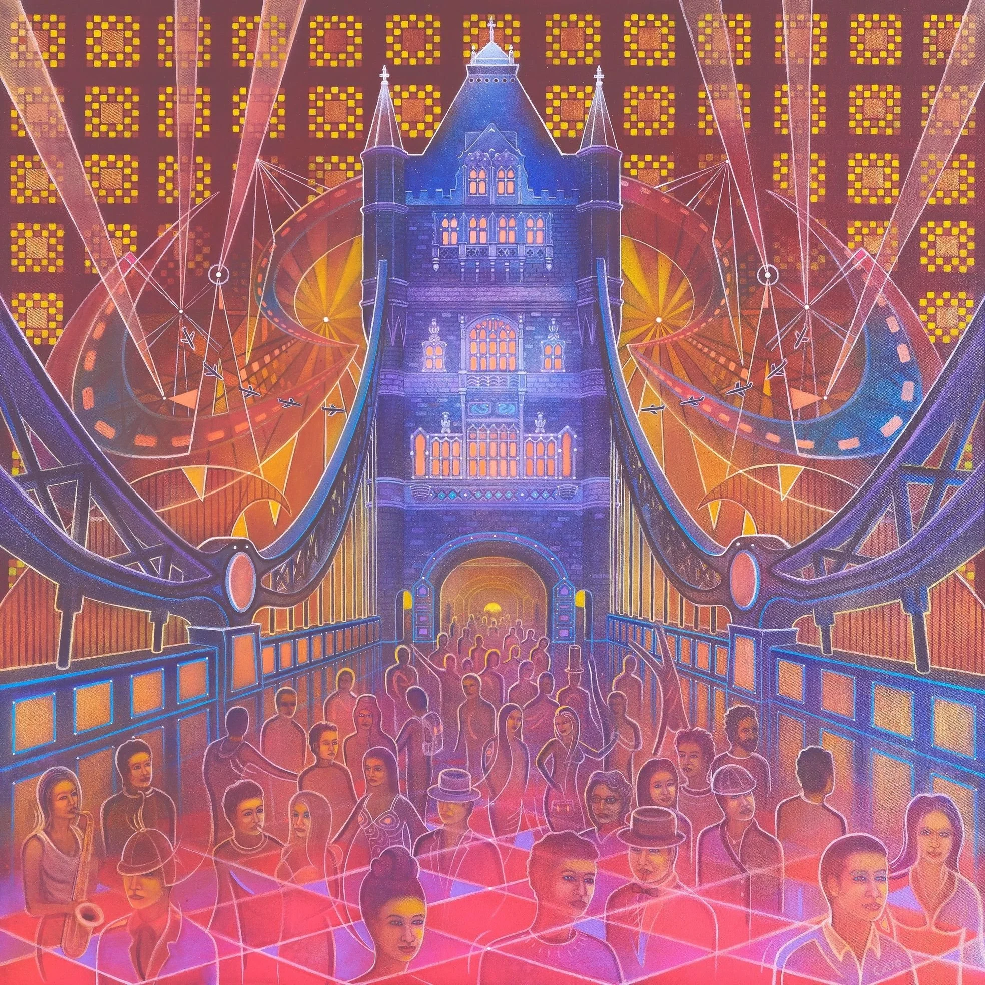 Caio Locke, Beholder, acrylic on canvas, 100 x 100 cm, 2014