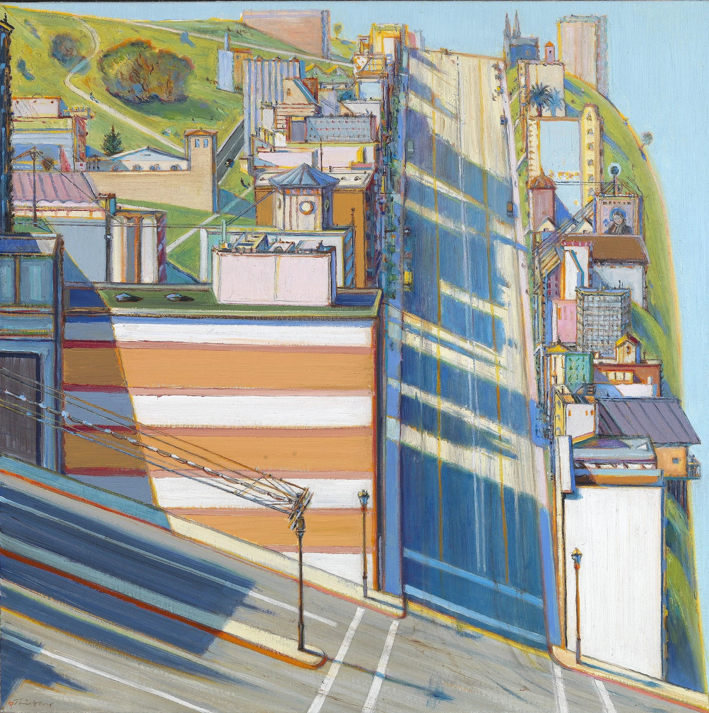 Wayne Thiebaud, San Francisco West Side Ridge, oil on canvas, 91.4 x 91.4 cm, 2001