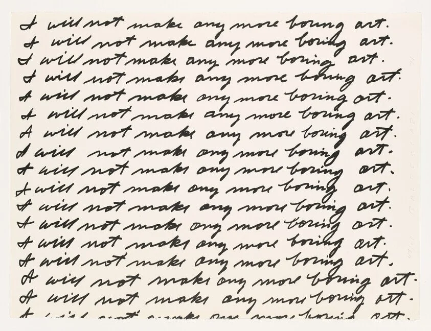 John Baldessari, I Will Not Make Any More Boring Art, lithograph, 57,3 x 76,5 cm, 1971