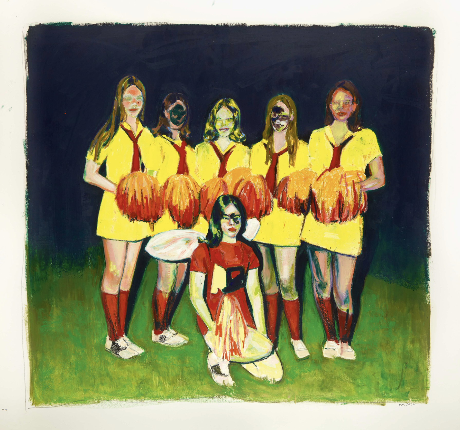 Mercedes Helnwein, The Night seemed impaled on a Spear, oil pastel on paper, 109 x 117 cm, 2026