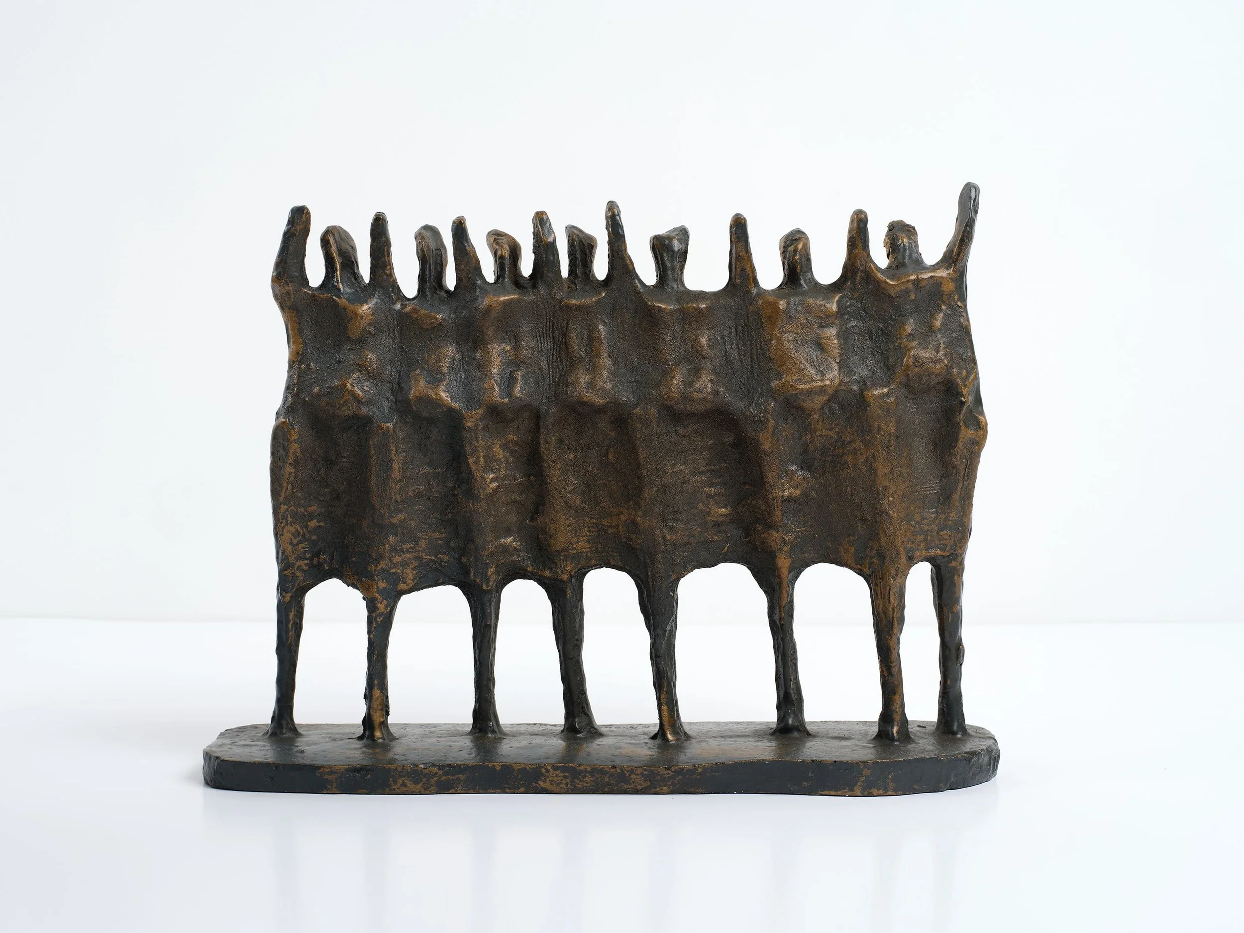 Krishna Reddy, Untitled : Demonstration (with multiple figures), resin, 12 x 16 1:2 x 4 inches, 1968.jpg