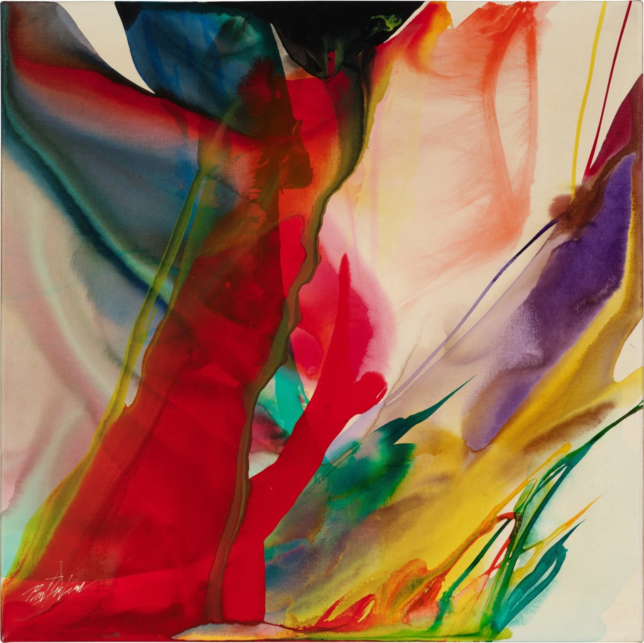Paul Jenkins, Phenomena Fire Finds Fire, acrylic on canvas, 83,8 x 83,8 cm, 1967.jpeg