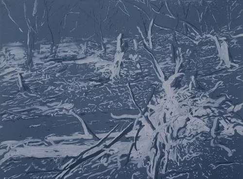 z cyklu „Šumava“, 1993-94, kombinovana technika, 120×160 cm