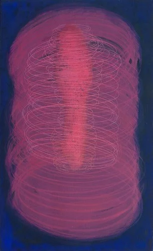 Jádro, 2012, kombinovaná technika na plátně, 90 x 55 cm