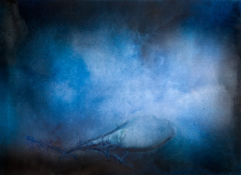 Hluboko 1, 2014, kombinovaná technika na plátně, 145×200 cm