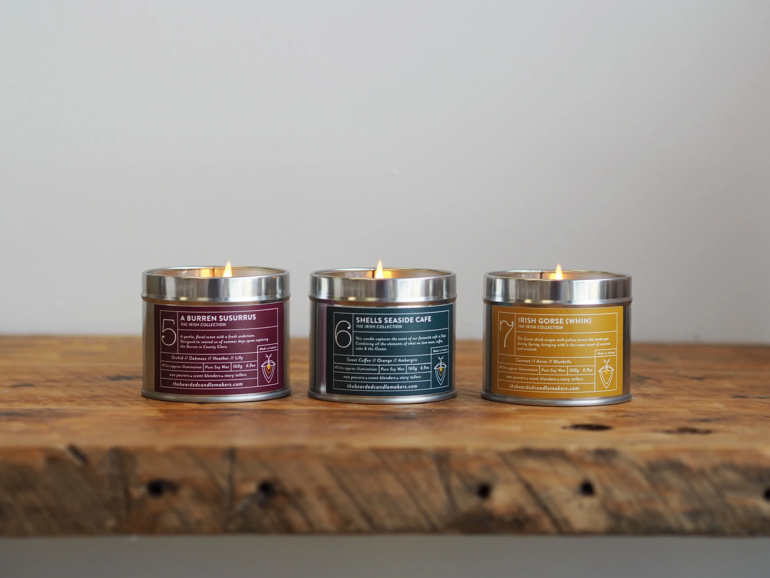 Three Candle Bundle Irish Collection. — Bearded Candle Makers Hand