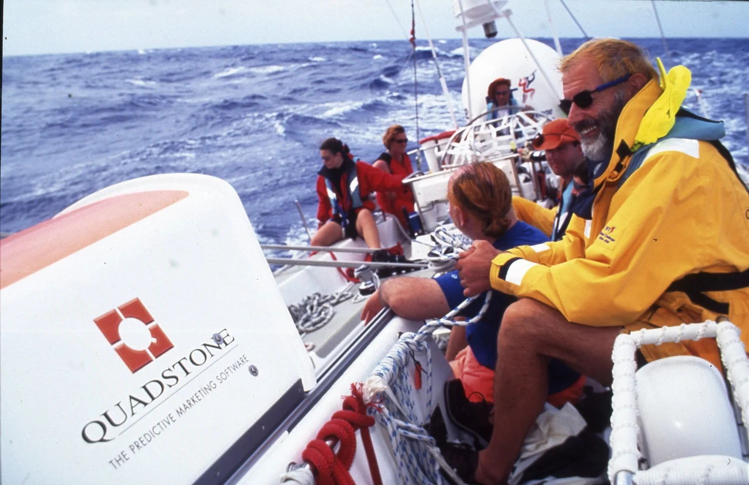 Caspar's crew racing across the open ocean