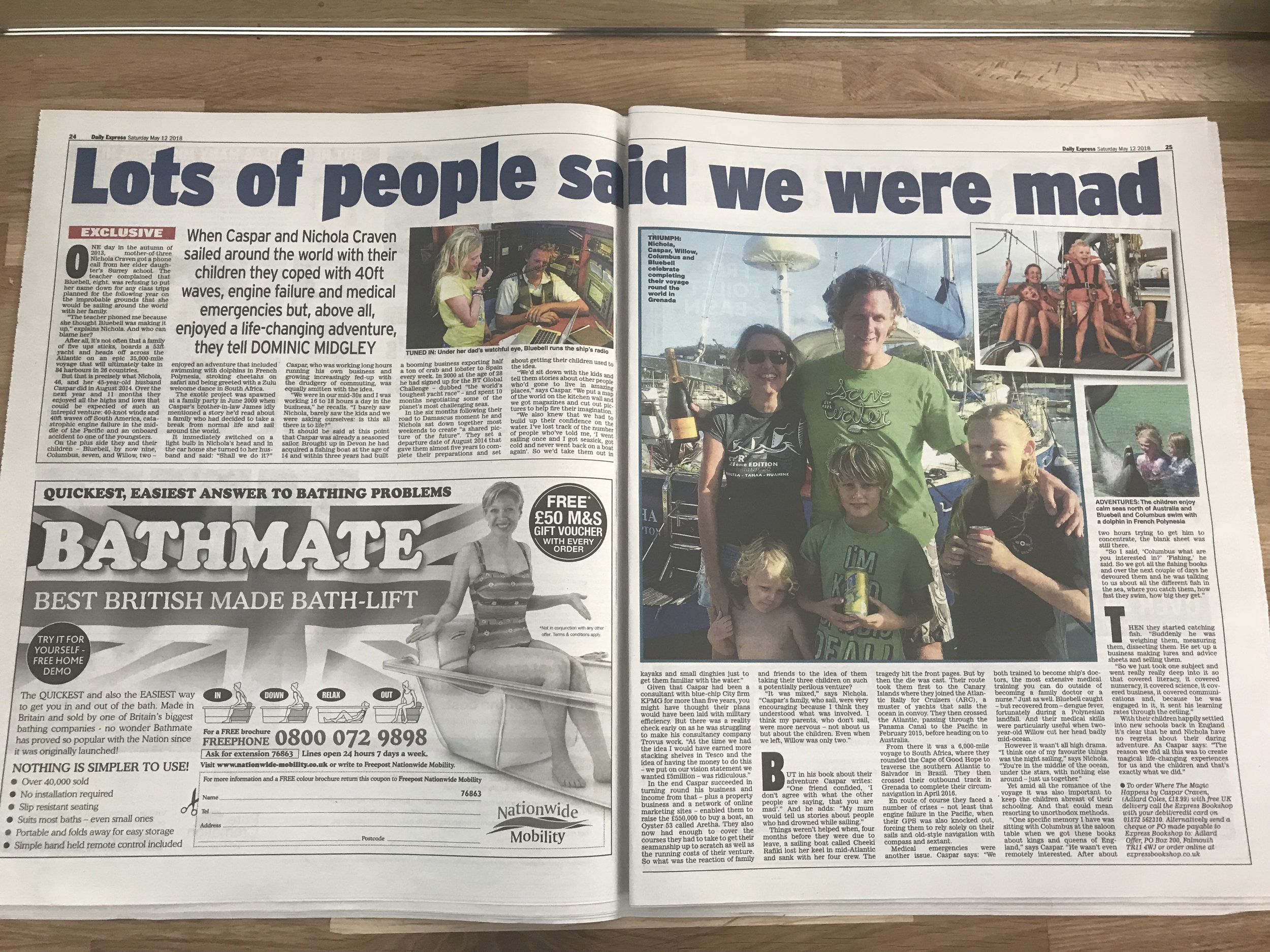 Caspar was featured in the Daily Express in advance of the launch of Where The Magic Happens.